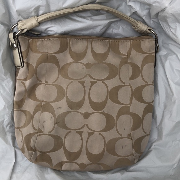 Coach Kristin Signature Sateen Hobo Bag Cream # 14904 - Picture 7 of 12